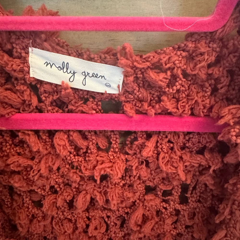 β¨ Textured Open-Front Cardigan β Rust β¨ - Picture 4 of 4